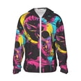 thumbnail image 2 of Lsque Neon Gothic Skull Moon UPF 50+ Lightweight Sun Protection Men's Women's Long Sleeve Shirt, Hoodie Performance -Large, 2 of 9