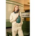 thumbnail image 2 of Mochila Telena, bandolera de piel, color verde, 2 of 8