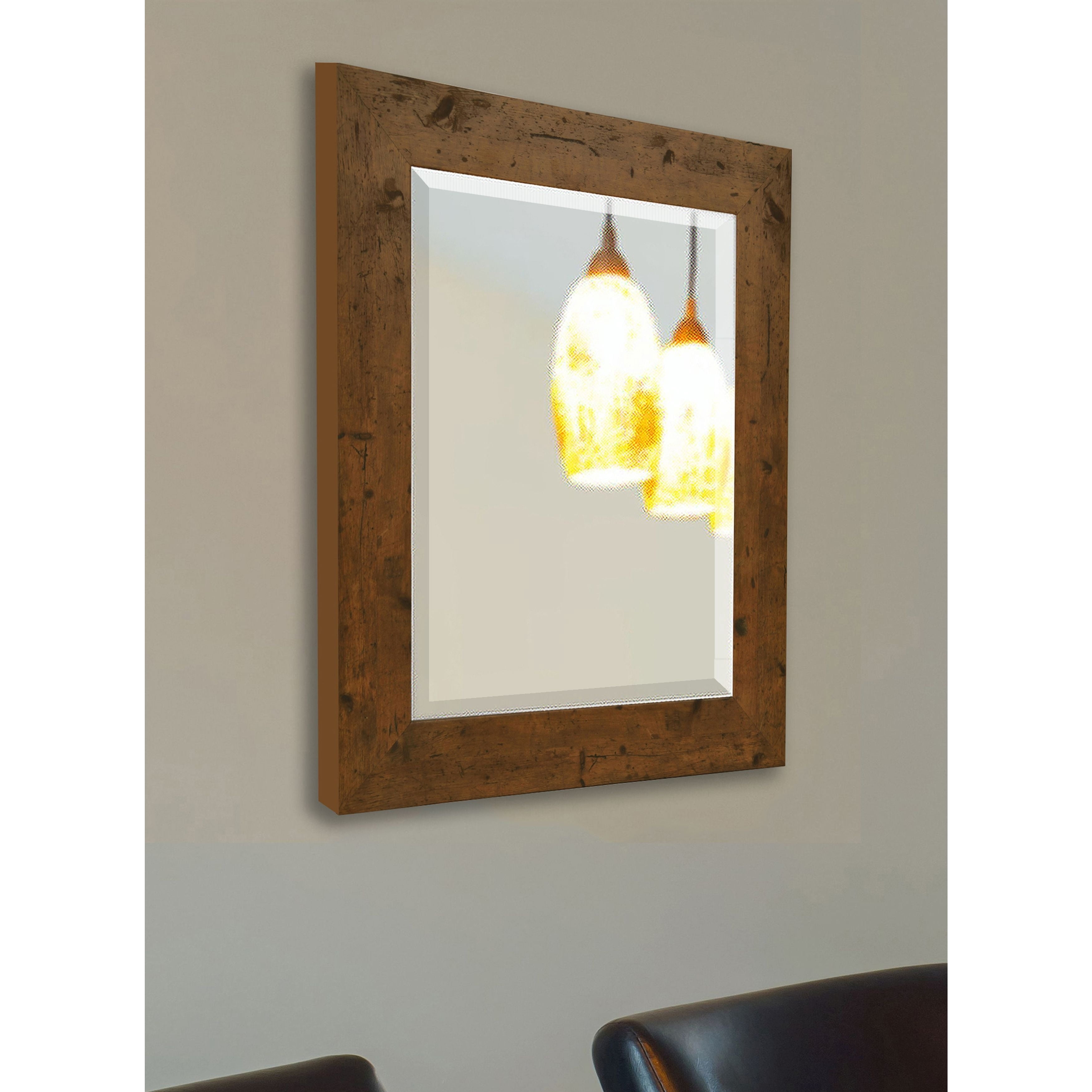 Rayne Mirrors Rayne Rustic Light Walnut Wall/ Vanity Mirror