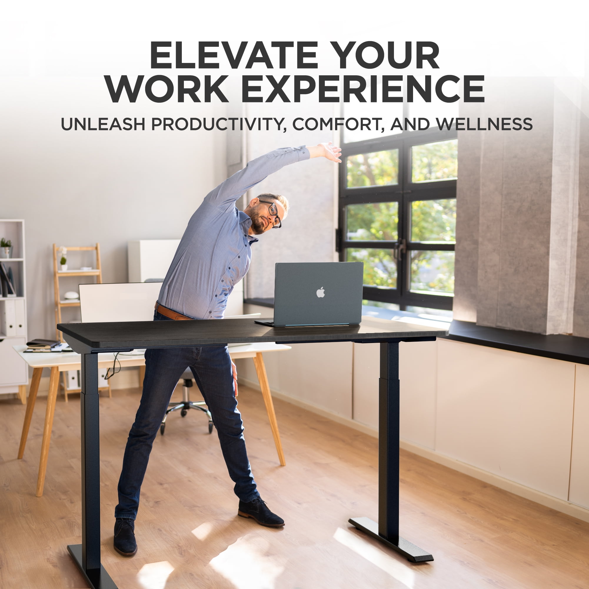 Rise Up Premium Electric Standing Desk 48x30”| Dual Motor Adjustable Height Sit Stand Computer Desk for Home Office | Ergonomic Motorized Desk with Memory Presets, Anti-Collision, and Steel Frame
