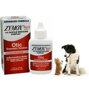 Angle View: ZYMOX Plus Advanced Formula Otic-HC Enzymatic Solution Hydrocortisone 1% Pet Ear Cleaner, Natural Enzyme Formula, 1.25 oz.