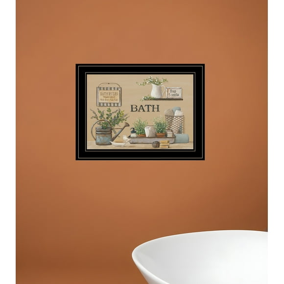 Farmhouse Bath Black Framed Print Bathroom Wall Art