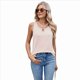 thumbnail image 4 of Chaleco Holgado de Corta con Cuello Redondo y Color Liso para Mujer, y Verano, Color Albaricoque L, 4 of 10