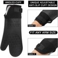 thumbnail image 2 of Gants de Four en Silicone avec Poignet Réglable, Gant de Four avec Poignée Antidérapante et Doublure Plus Épaisse, Supports de Pot Résistants à la Chaleur, Gants de Four Professionnels Extra Longs et Flexibles, Noir, 1 Paire, 14,7 Pouces, 2 of 7