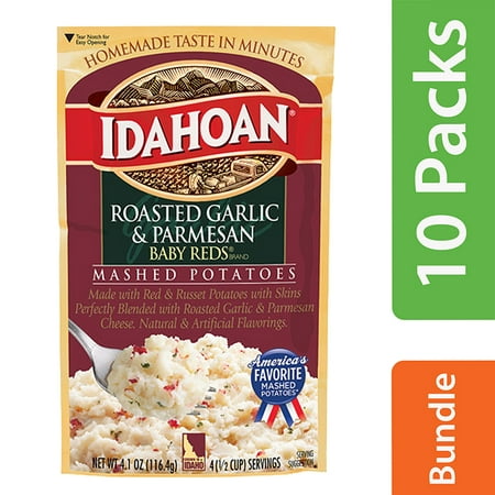 (10 Pack) Idahoan Baby Reds Roasted Garlic & Parmesan Mashed Potatoes, 4.1