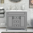 thumbnail image 2 of Bathroom Vanity With Top Sink - 36" Grey Cabinet Ergonomic Design Enhance Your Comfort Modern Ample Space Store All Necessities, 2 of 7