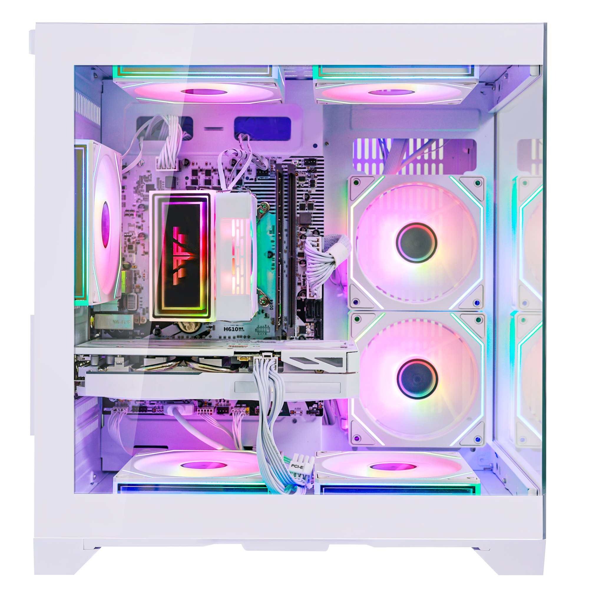 Hoengager Gaming PC Intel Core i5-13400F 2.5 GHz 10 Core, Radeon RX 9060 XT 8G, 32GB DDR4 RAM, 1TB PCIe SSD, Windows 11 Prebuilt Tower