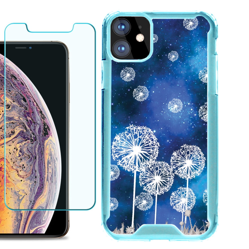 For Apple iPhone 11 Case, Hybrid Bumper Phone Case (Blue/Teal) with