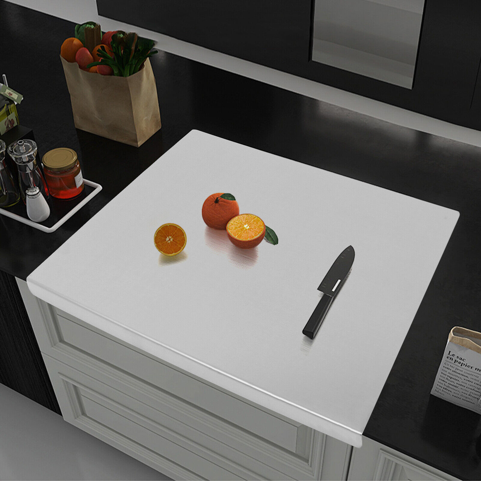 24 X 20 in Chopping Cutting Board Counter Stainless Steel w/Front Overhang for kitchens, restaurants