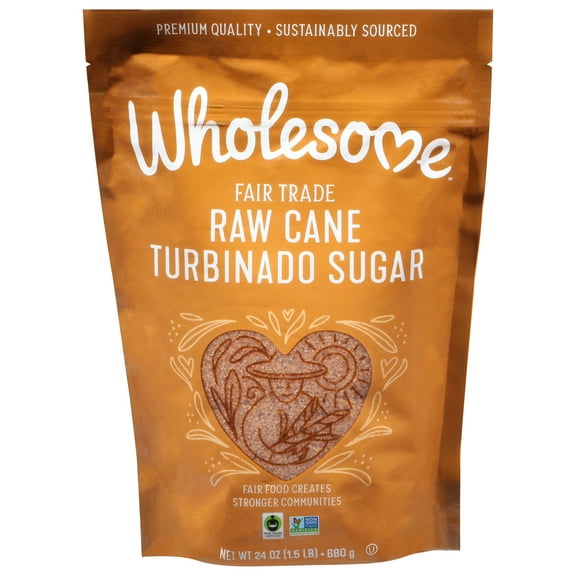 Wholesome Organic Raw Cane Sugar 24 oz (Pack of 12)