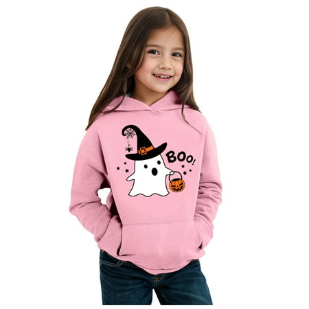 

Kids Sweatshirts Pullover Tops Cute 2024 Ghost Girls Sweatshirt Size 6-7 Zip Up Pink Hoodies for Girls 12-14 Cute Tops for Girls