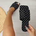 thumbnail image 2 of Agkizg Womens Indoor Outdoor Slides, Beach Walking Sandals, Print Squares Toe Flat Slide Sandals Casual Indoor Outdoor Daily Comfortable Slippers, 2 of 7