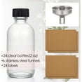 thumbnail image 2 of AP 24 Pack, 2 oz Small Clear Glass Bottles w/ Lid & 6 Stainless Steel Funnels-60ml Boston Sample Bottles-Mini Travel Essential or Decorative Bottles for Potion, Juice, Wellness, Ginger Shots, Whiskey, 2 of 14