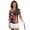 American Flag Floral Design, variant on HUIACONG Womens 3/4 Sleeve Golf Shirts with Patriotic Eagle Print, Quarter Zip Polo Shirts for Ladies Sports and Casual Tennis Activewear