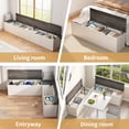 thumbnail image 5 of IDEK L Shaped Breakfast Nook Bench with Storage,Space-Saving Corner Bench for Kitchen, Living Room, White and Gray, 5 of 7