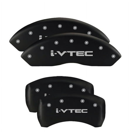MGP 4 Caliper Covers Engraved Front & Rear Acura Matte Black finish silver ch