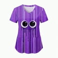 thumbnail image 2 of Godom Halloween Shirts for Women Basic Print Graphic T Shirt Fall Halloween Party Tee Tops, 2 of 6