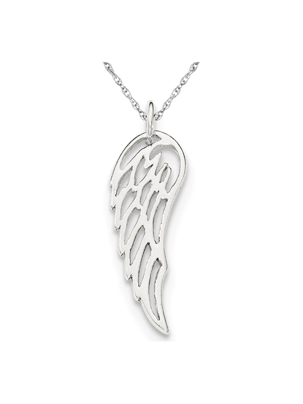 925 Sterling Silver ladies charm necklace pendant 18" chain gift cat wing om 