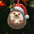 thumbnail image 5 of SMKE Vintage Handcrafted Christmas Ornaments,Creative Decorative,Animal Collection For Tree Decor,Wood Hanging Pendant,Xmas Gift,Modern Wall Decor For Home,Car,Living Room,Bedroom 2.75" Hedgehog, 5 of 7