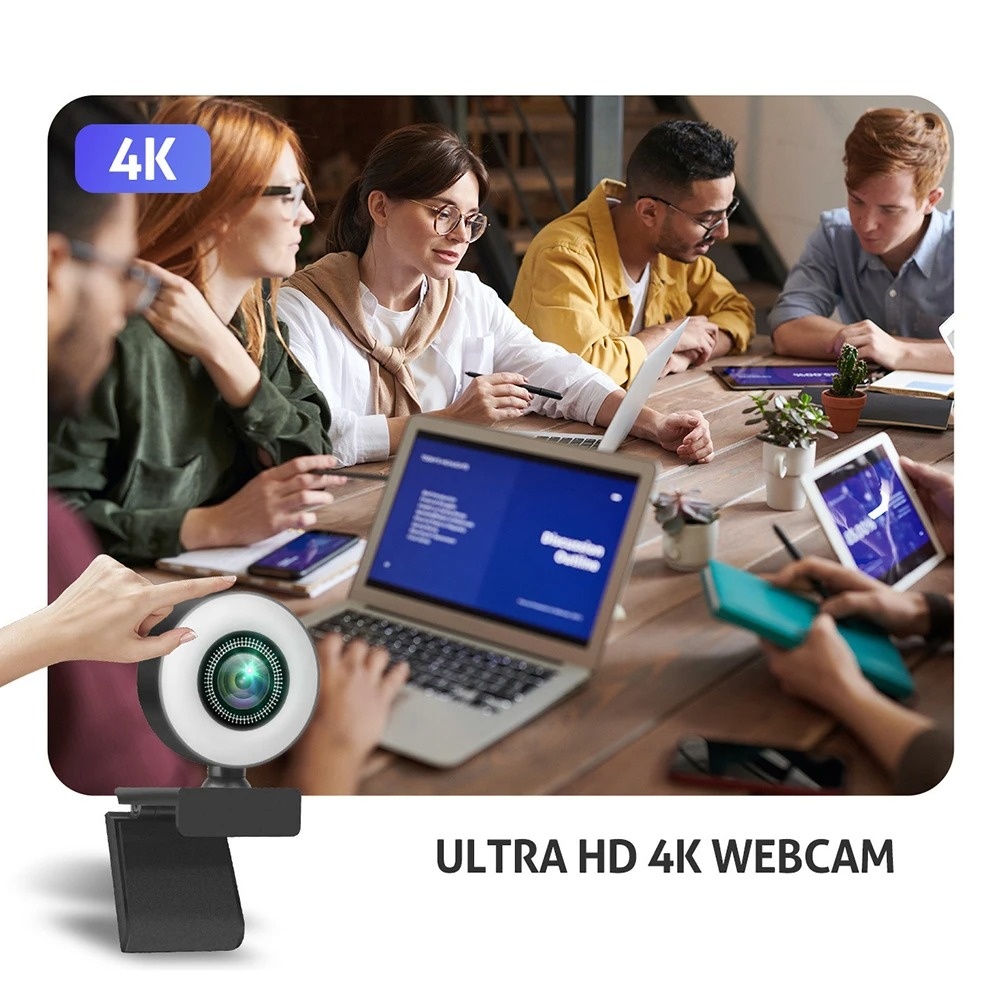 4K 2K 1080P Webcam Light Control Full HD 8MP Webcam PC Laptop Auto  Live Streaming Flexible with Microphone Live Broadcast