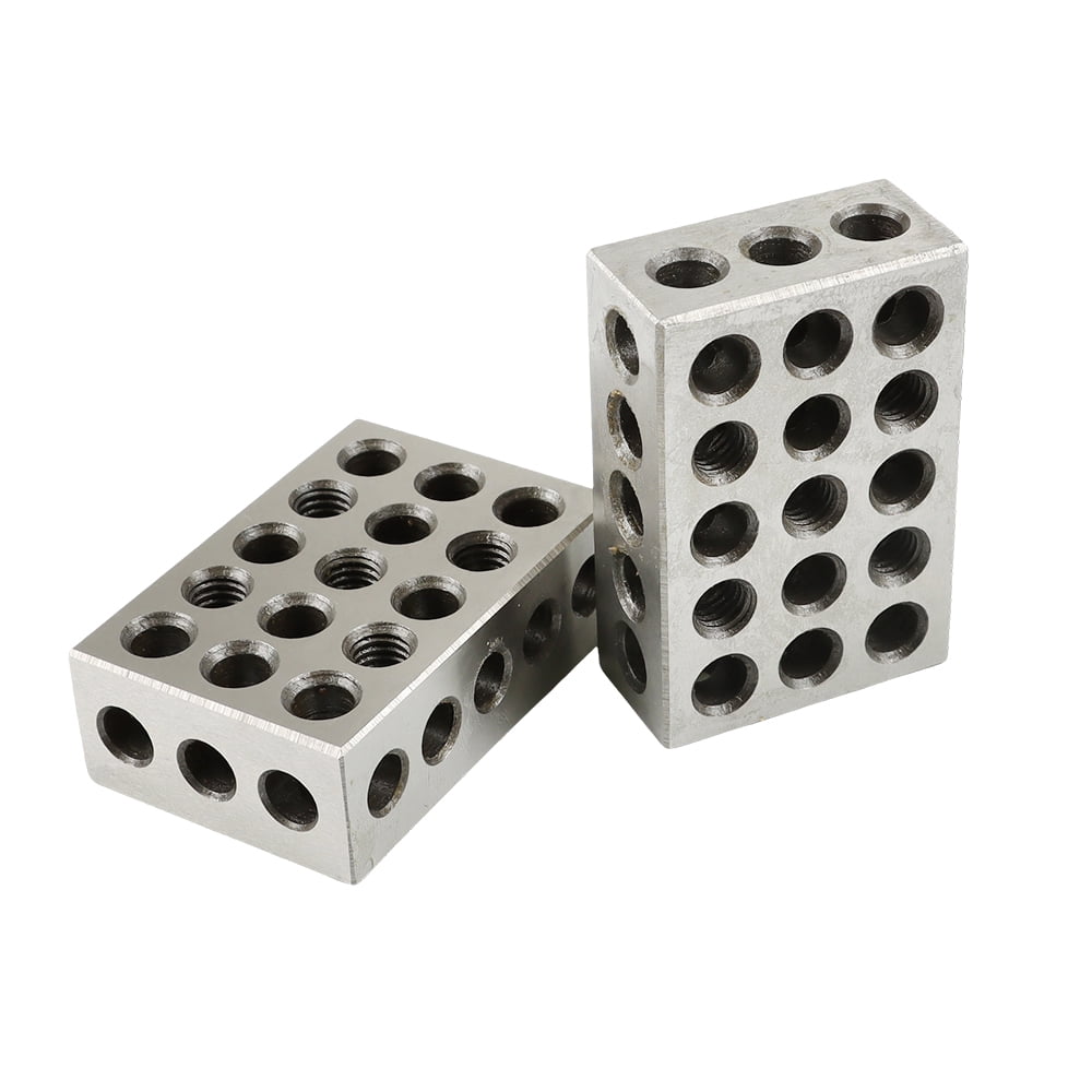 findmall 1-2-3 Blocks 0.0001 Ultra Precision 1-2-3 Blocks Set 23 Hole with Screws Hex Key Plastic Case