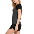 thumbnail image 5 of Zpanxa Girls Outfits Solid Color Round Neck Short Sleeve Quick Dry Athletic T Shirt with Shorts Set 9-10 Years, 5 of 5