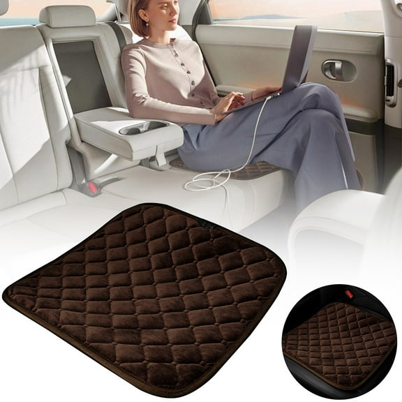Heated Car Seat Cushion Cozival Front Car Seat Cushion Cover with Heating - Velvet Winter Bottom Pad for Suv, Truck, and Sedan Driver & Passenger Seats, Velvet Seat Cover for Winter, Black