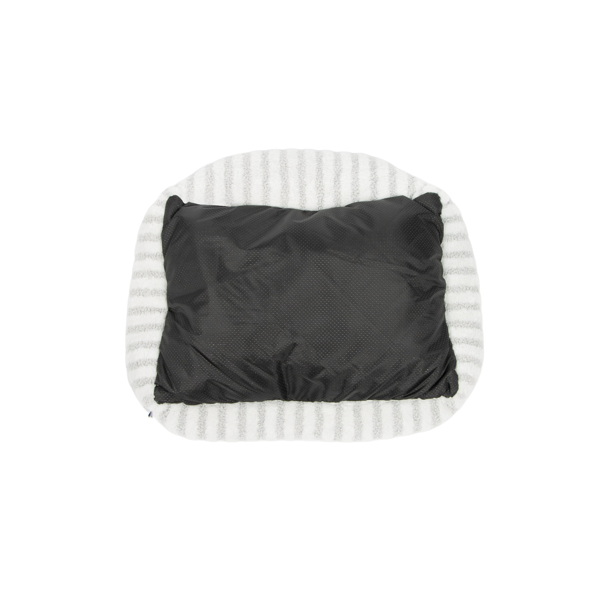 Oodles Striped Sherpa Sofa Lounger Pet Bed, Gray, One Size, 27" x 21" x 15"