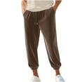 thumbnail image 2 of Zylanna Men's Casual Pants, Elastic Waist with Drawstring Pockets Fleece Lined Jogger Pants for Men Coffee, 2 of 8