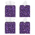 thumbnail image 2 of Yiaed Purple Leopard Print Tissue Box Cover, PU Leather Decorative Organizer for Tabletop, Bathroom, Car, Office Creative Decorative, 2 of 7
