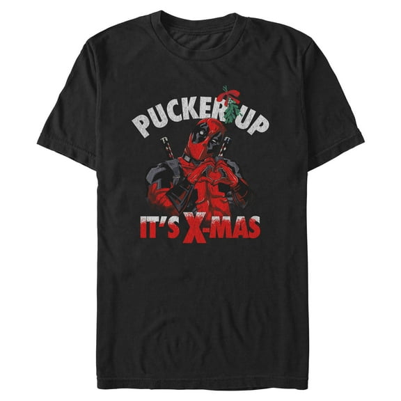 Mens Marvel: Deadpool Pucker Up It's Christmas T Shirt