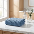 thumbnail image 4 of REGALWOVEN Cotton Hand Towels, Striped Pattern Decorative Comfort Towel for Bathroom, Travel, Camp Blue 1-Piece, 4 of 7