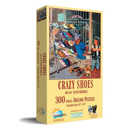 SUNSOUT INC - Crazy Shoes - 300 pc Jigsaw Puzzle by Artist: Susan Brabeau - Finished Size 18" x 24" - MPN# 44281