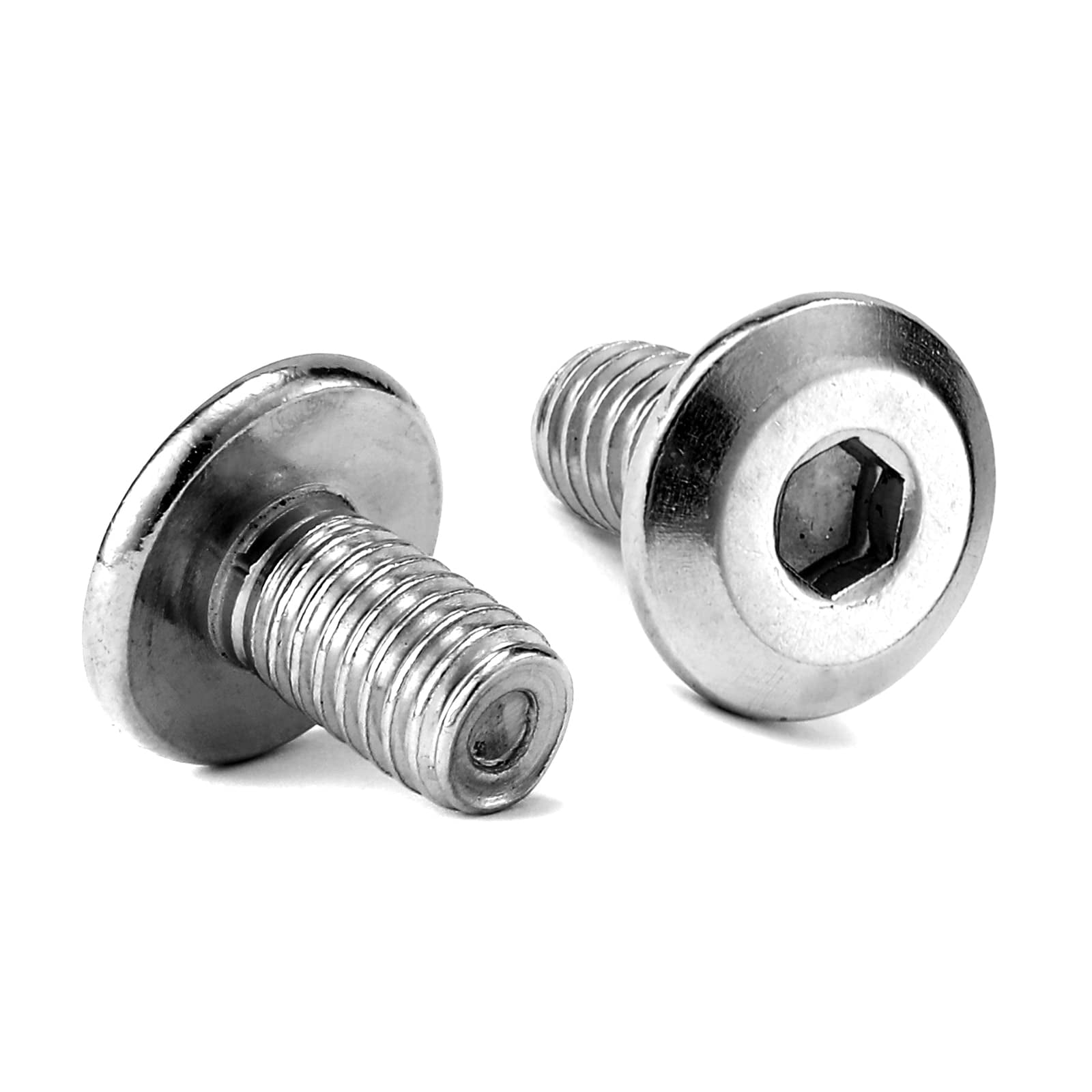 M6 x 10mm 20Pcs Flat Head Hex Socket Cap Screws Bolts, 304 Stainless Steel  18-8, Full Thread by (with Hex Spanner)