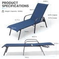thumbnail image 6 of Crestlive Products Adjustable Steel Chaise Lounge Chair, 5‑Position Recliner with Rust-Resistant Frame (4PCS Navy Blue), 6 of 9