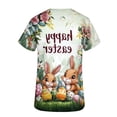 thumbnail image 6 of Levmjia Womens Tops Easter Printed T-Shirt V Neck Short Sleeve Retro Casual Blouse Polyester Comfortable Loose Fit Workwear Shirt, 6 of 6
