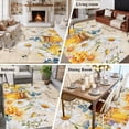 thumbnail image 5 of 5'x7' Area Rugs for Living Room Bedroom, White Daisy Washable Rug Carpet Runner Indoor Outdoor, Spring Floral Bees Elegant Pastoral Botanical Non Slip Floor Mats Area Rug for Kitchen, Nursery, 5 of 8