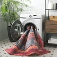 thumbnail image 4 of SAFAVIEH Orlando Kaeden Striped Machine Washable Area Rug, Rust/Blue, 4' x 6', 4 of 12