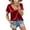 Red, variant on Satin Tops for Women Deep V Neck Short Sleeve Dressy Silk Blouses Soft Elegant Party Outfits Summer Clothes (XL, Red)
