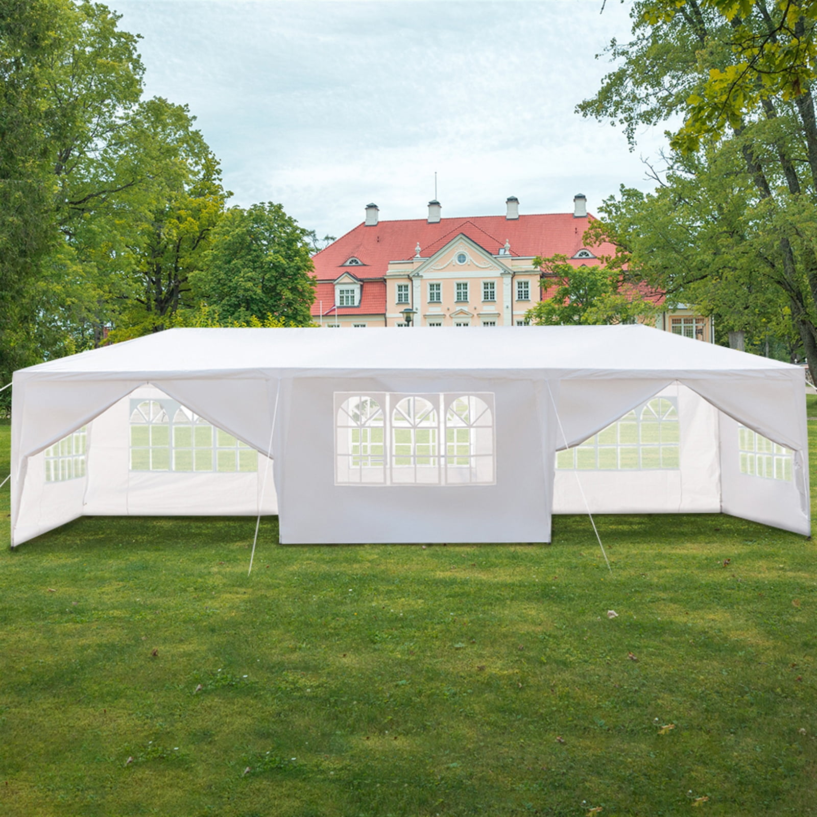 Kepooman 3 x 9m Canopy, Portable Folding Instant Canopy Tent, Outdoor Canopies with Two Doors, White, Eight Sides Kepooman 3 x 9m Canopy, Portable Folding Instant Canopy Tent, Outdoor Canopies with Two Doors, White, Eight Sides