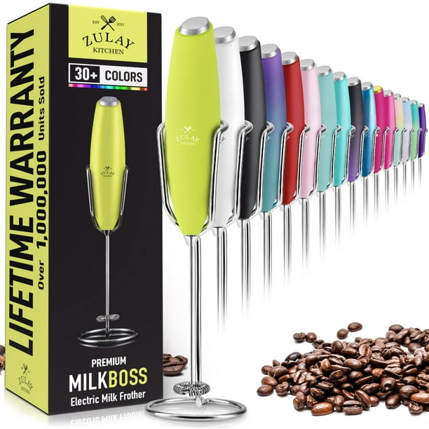 Espumador de leche Zulay Kitchen PRO Ultra High Speed, color verde lima