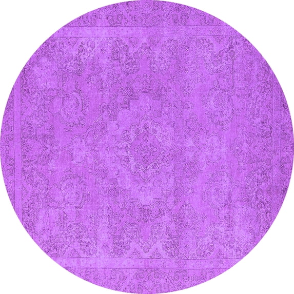 Ahgly Company Indoor Round Oriental Purple Industrial Area Rugs, 8' Round