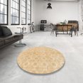 thumbnail image 3 of Ahgly Company Indoor Round Abstract Yellow Abstract Area Rugs, 5' Round, 3 of 6