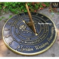thumbnail image 5 of 50th Golden Wedding Anniversary Sundial Gift Heavy Duty Brass Home Decor Or Garden Present Idea for Parents, Grandparents, Friends, Couples 50 Years Marriage, 5 of 6