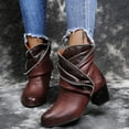 thumbnail image 2 of jsaierl European And American Style Large Size Thick High Heel Mid Tube Women's Boots, 2 of 4