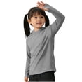 thumbnail image 5 of HAOTAGS Athletic Shirts for Boys,UV-Blocking Hooded Long Sleeve Kids Sun Protection Shirts Gray 9-10T, 5 of 6