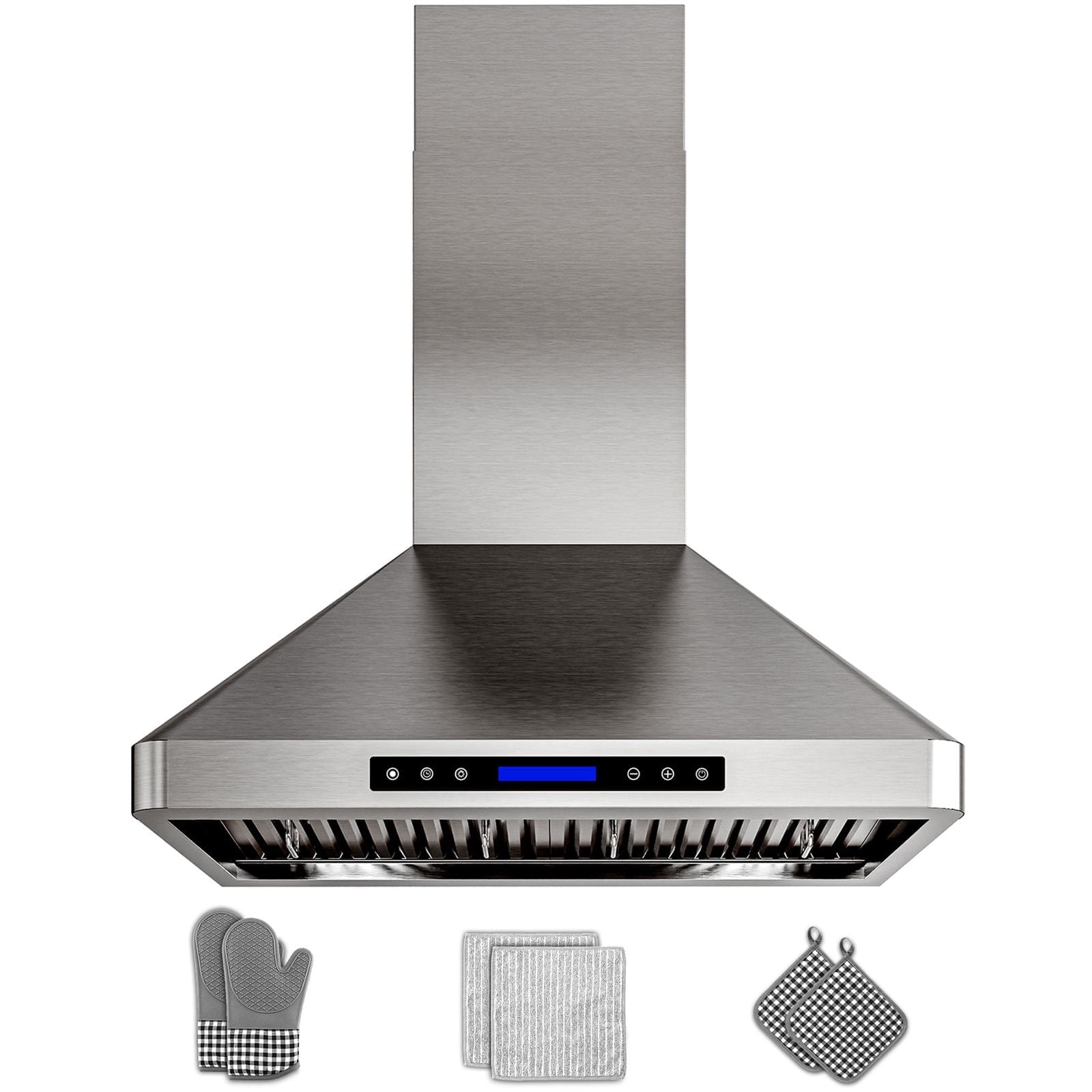 GIMSOL 30" Wall Mount Range Hood, 900 CFM, 4-Speed Touch Control, Stainless Steel, Ducted/Ductless
