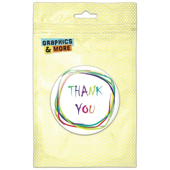 Thank You Colorful Swirls Pinback Button Pin Badge