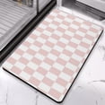 thumbnail image 5 of Elegant Checkered Bath Mat - Non-Slip, Absorbent | Machine Washable | Perfect for Bathroom | Cute Small Indoor Doormat | 20x32 inches, 5 of 5