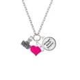 thumbnail image 2 of Delight Jewelry Silvertone LOVE Stamp - Hot Pink Heart Nurse Strong Zoe Necklace, 2 of 4